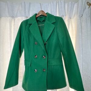 Green Double-Breasted Women's Jacket